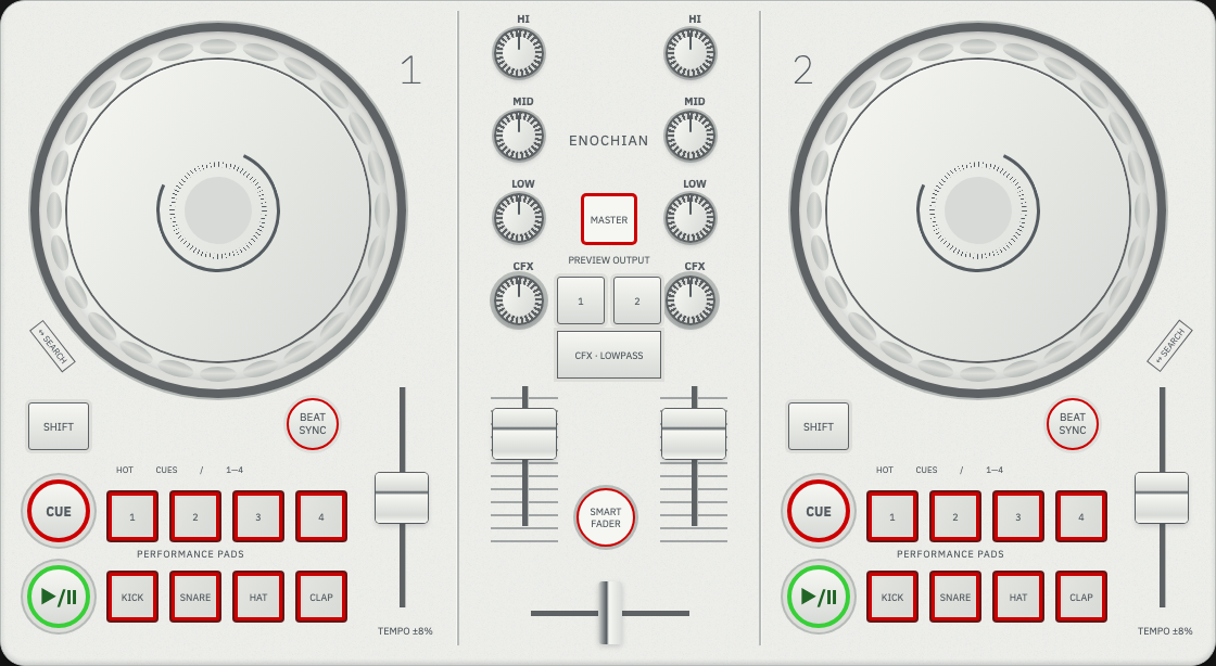 Enochian DJ Controller — light finish preview