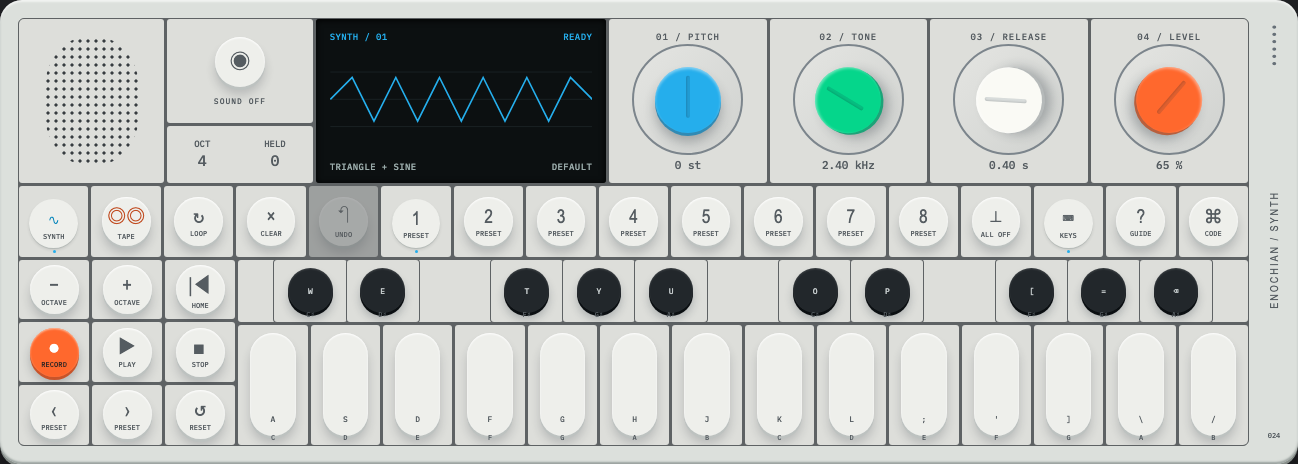 Enochian Synth Studio — light finish preview